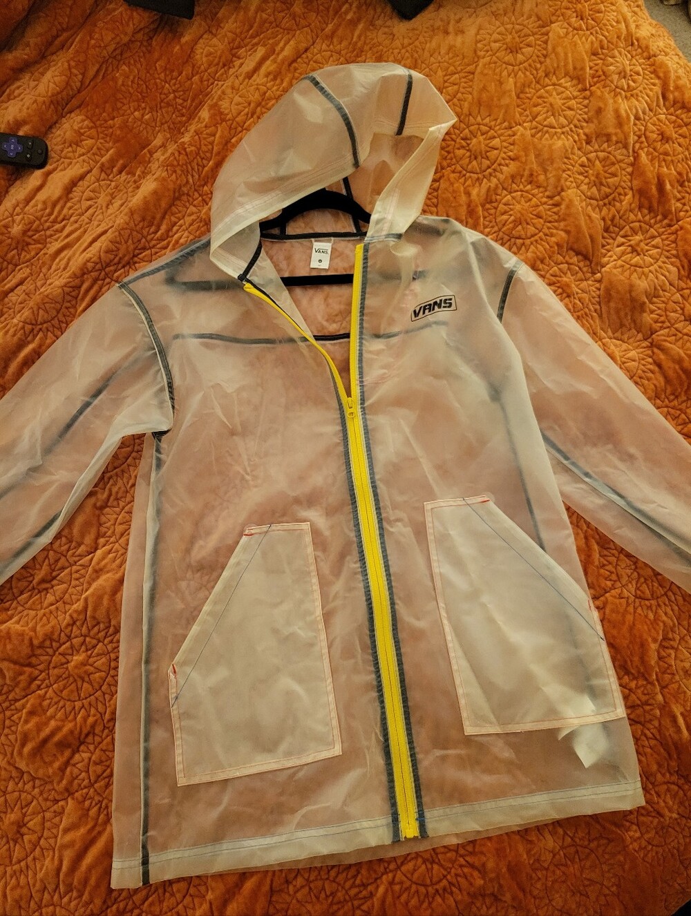 Vans Translucent Women's Hooded Raincoat with Yellow Zip